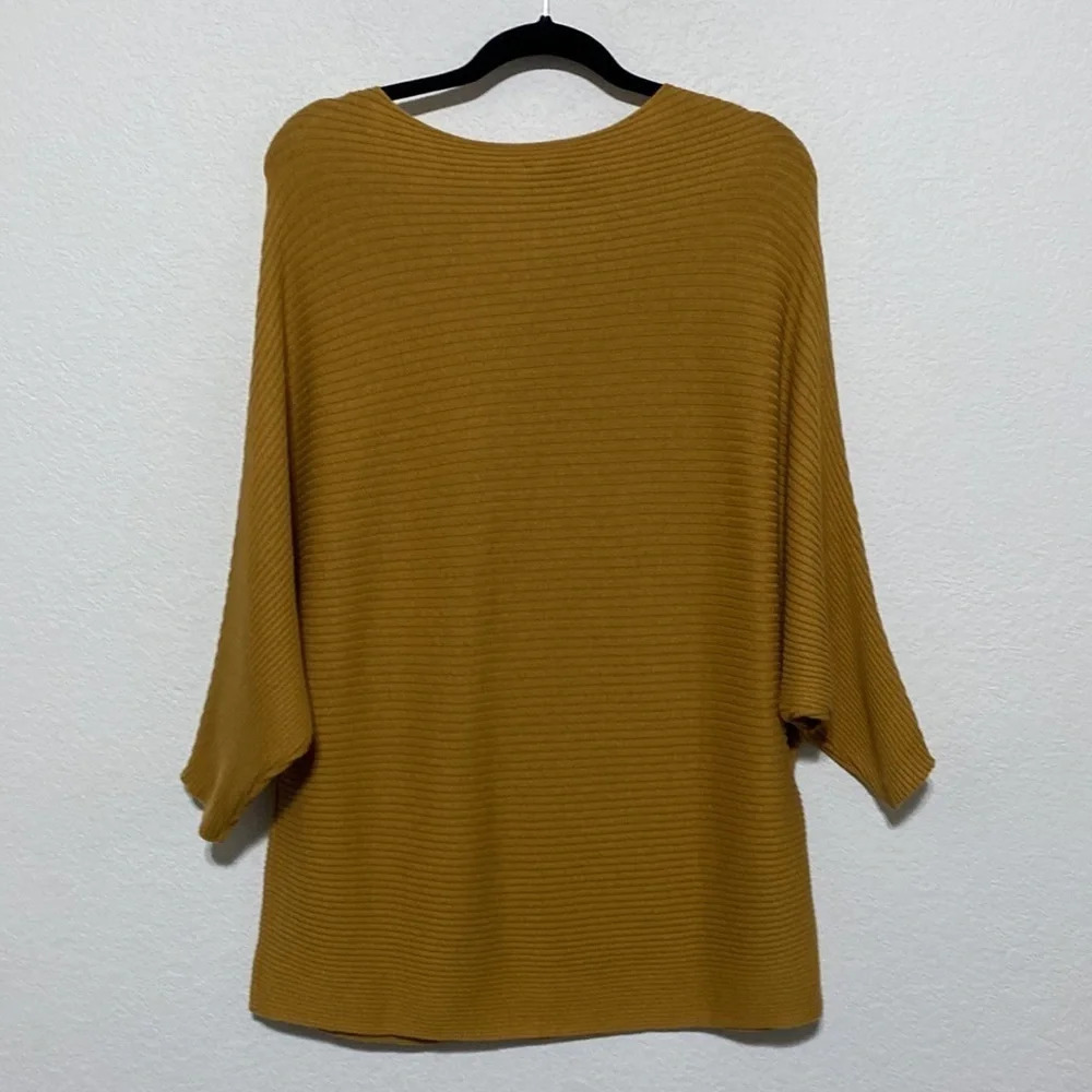 Pure Jill NEW Sweater Ribbed Dolman Sleeve Boat Neck Curry Size Medium Petite - Picture 5 of 7
